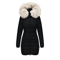 Didadihu Wintermantel Damen Lang - Übergangsjacke Winter Für Damen Skijacke Leicht Mantel Lang Daunenjacken Daunenmantel Wintermantel Warm Frühling Funktionsweste Wasserdicht Wollmantel von Didadihu