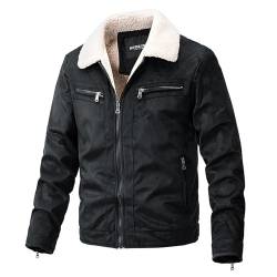 Fleecejacke Herren Ultraleicht, Flanell Freizeit Jacket Softshell Zip Winterjacke Gefüttert Teddy Jacke Tacvasen Militär Fleece Jacke Strickjacke Strickfleecejacke Zipper Klassisch von Didadihu