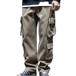 Jeans Herren Baggy Oversized Hip Hop Cargo Jeans Jeans Pants Vintage Stretch Jeans Y2k Straight Jeanshose Jeans Hosen Breite Jeans Skateboard Harajuku,B Khaki,4XL von Didadihu