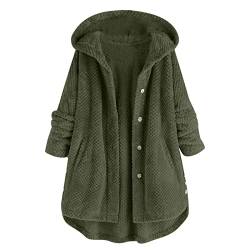 Teddy Jacke Damen : Kapuze Kapuzenpullover Outwear Elegant Plüschpulli Flauschig Gefüttert Hoodie Wolljacke Plüsch Flauschige Plüschmantel Übergroße Leichte Softshelljacke Fleecejacke Felljacke von Didadihu