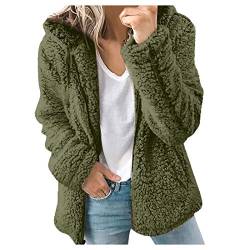 Teddy Pullover Damen : Übergroße Kapuzenpullover Gemütliche Leichte Wintermantel Flauschig Gefüttert Plüschjacke Longjacke Weichem Lang Strickjacke Kapuze Karierte Teddyfleece Kuscheljacke Cordjacke von Didadihu