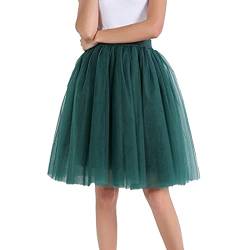 Tüllrock Damen Unterrock Tütü Rock Hohe Taille Elastische Petticoat Tüllrock Party Rockabilly Tüll Rock Midirock Crinoline,AG,XL von Didadihu