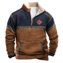 Vliesjacke Herren Sherpa Teddyfell Fleece Jacke Wander Winddichte Teddy Jacke Freizeit Strickfleece Warm Norway Jacket Strickjacke Sweater von Didadihu