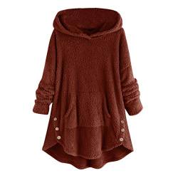 Winterjacke Damen Elegant, Outwear Winterjacke Dicke Leicht Wintermantel Übergroße Kuscheljacke Fleecejacken Weichem Elegant Plüschmantel Winter Lang Wolljacke Plüschjacke Teddyfleece von Didadihu