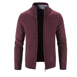 Winterjacke Herren Stehkragen Reissverschluss Fleecejacke Zip Fell Teddy Jacke Winddichte Hoodie Outdoor Dicke Fleece Jacke Strickjacke Hoody Teddyfell Futter Leichte von Didadihu