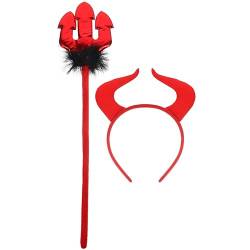 Didiseaon 1 Satz Teufel Cosplay Stirnband Dämonenheugabel Dämon Dreizack Teufel Haarschmuck Halloween-teufel-dreizack Haarband Mit Teufelsohren Teufelshaarband Bilden Lieferungen Damen Stoff von Didiseaon