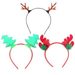 Didiseaon 3St Weihnachtsbaum-Stirnband Weihnachtskopf-Bopper frohe weihnachten stirnbänder weihnachts kopfschmuck weihnachtskopfschmuck Haarschmuck Haarband frauen stirnband von Didiseaon