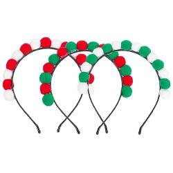 Didiseaon 3st Entzückendes Haarband Flauschiger Stirnbänder Mit Flauschigen Bällen Weihnachtskopfschmuck Kopfbedeckungen Für Die Plüsch-weihnachtsstirnband Plastik Cosplay Plüschkugel von Didiseaon