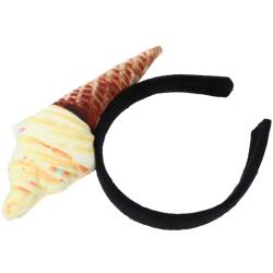 Didiseaon Eistüte-Stirnband Eiscreme-Partyhut Neuartige Eiscreme-Form Kopfbedeckung Plüsch-Lebensmittel-Haarreifen Verrücktes Eiscreme-Kostüm Partyzubehör Für Erwachsene Kinder von Didiseaon
