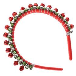 Didiseaon Weihnachtsglocken-Stirnband Rot Grün Silberfarben Weihnachtsglocken-Stirnbänder Weihnachtsglocken-Stirnbänder Weihnachts-Haarreifen-Zubehör Mädchen-Stirnbänder Für Frauen von Didiseaon