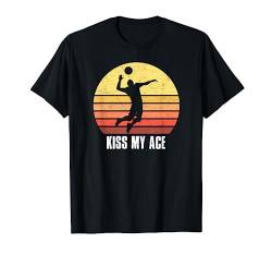 Kiss My Ace Vintage Volleyballer Aufschlag Beach Volleyball T-Shirt von Die Besten Volleyball Volleyballer T-Shirts