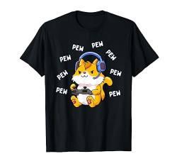 Pew Pew Gamer Katze Video Spiel Katzen Gaming Kitty Geschenk T-Shirt von Die Purrrfect Katze Zu Speichern