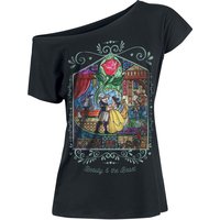 Die Schöne und das Biest - Beauty and the Beast - Disney T-Shirt - Rose - S bis 5XL - für Damen - Größe 5XL - schwarz  - Lizenzierter Fanartikel von Die Schöne und das Biest