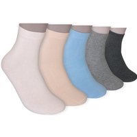 Die Sockenbude Kurzsocken UNI - Damen Kurzsocken (Bund, 5-Paar, grau blau hellbraun) mit Komfortbund ohne Gummi von Die Sockenbude
