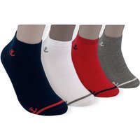 Die Sockenbude Sneakersocken MARITIM mit Soft Piqué-Bund (Bund, 4-Paar, blau weiß rot) gekämmte Baumwolle von Die Sockenbude