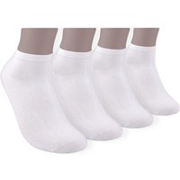 Die Sockenbude Sneakersocken WHITE mit Soft Piqué-Bund (Bund, 4-Paar, weiß) gekämmte Baumwolle von Die Sockenbude