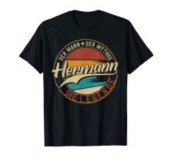 Herren Hermann Der Mann der Mythos die Legende Vornamen T-Shirt von Die besten Retro Vornamen Geschenke für Männer