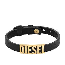 DIESEL Armband für Männer, Schwarzes Lederstapelarmband, Länge: 230mm, Breite: 31.5mm, Höhe: 11.5mm, DX1440710 von Diesel
