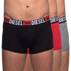 Diesel 3-er Set Trunks Schwarz, Grau & Rot von Diesel