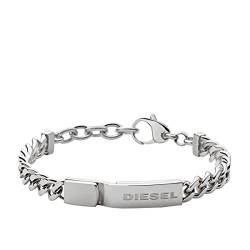 Diesel Armband Für Männer, 18 Cm - 19,5 Cm Silbernes Edelstahlarmband, DX0966040 von Diesel