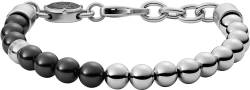 Diesel Armband Für Männer Perlen, L 180-195mm X B 8mm X H 8mm Silber Edelstahlarmband, DX1323040 von Diesel