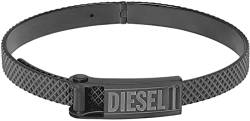 Diesel Armband Für Männer Stahl, Länge: 180-195mm, Breite: 10.5mm, Höhe: 1.5mm Gunmetal Edelstahlarmband, DX1358060 von Diesel