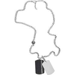 Diesel Halskette Für Männer, 60 Cm + 5 Cm Silberne Edelstahl-Halskette, DX1040040 von Diesel