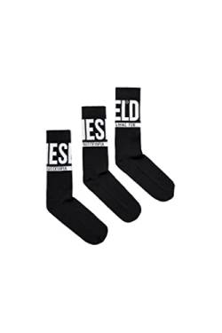 Diesel Herren Socken SKM-RAY-THREEPACK (3er Pack), Schwarz (Black/Black/Black E4101-0Qatv), 35/38 (Herstellergröße: Small) von Diesel