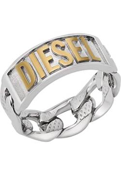 Diesel Ring Für Männer Ring, Breite: 8.7mm Silber Edelstahl Ring, DX1420931 von Diesel