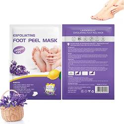 Dificato Fußmasken für trockene, abgestorbene Haut, natürliches Peeling von Schwielen und abgestorbenen Hautzellen, machen Ihre Füße weich, reparieren raue Fersen, für Männer und Frauen, Lavendel, 2 von Dificato