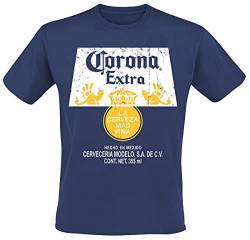Corona Extra Logo Männer T-Shirt Navy M 100% Baumwolle Alkohol & Party, Fan-Merch, Nachhaltigkeit von Difuzed