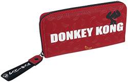 Difuzed Damen Donkey Kong Logo Zip Around Wallet Purse Reisezubehr-Bi-Fold-Brieftasche, Rot von Difuzed