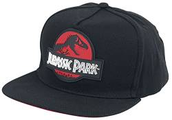 Jurassic Park Red Logo Männer Cap schwarz 100% Baumwolle Fan-Merch, Filme von Difuzed