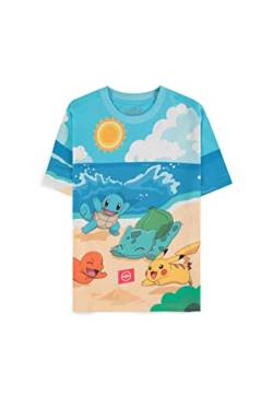 Pokémon - Beach Day - Damen Frauen Mädchen Kurzarm T-Shirt IIII von Difuzed