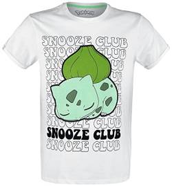 Pokémon Bisasam - Snooze Club Männer T-Shirt weiß L von Difuzed
