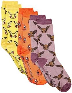 Pokémon Pikachu Glumanda Evoli Socken Unisex Socken multicolor EU 39-42 von Difuzed