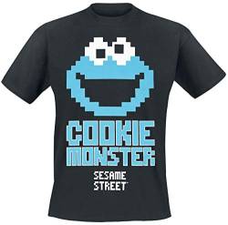Sesamstraße Cookie Monster 8 Bit T-Shirt schwarz M von Difuzed