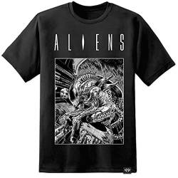Digital Pharaoh Herren Aliens Comic Book Style T-Shirt Xenomorph Giger Nostromo - Schwarz, S von Digital Pharaoh