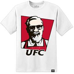 Digital Pharaoh Herren Connor McGregor UFC Lustig KFC T-Shirt MMA Gym Kleidung Fitness BJJ Ju Jitsu - Weiß, 3XL von Digital Pharaoh