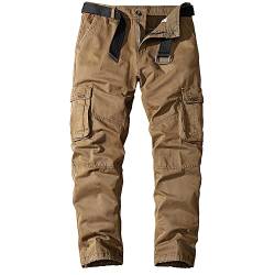 Digralne Cargohose Herren Baumwolle Arbeitshose für Mann Vintage Outdoor Hosen Für Herren Combat Tactical Hose mit vielen Taschen Rangerhose Herren für Camping Wandern von Digralne