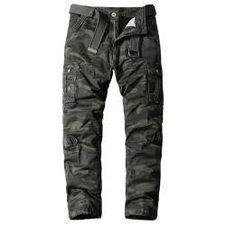 Digralne Cargohose Herren Baumwolle Arbeitshose für Mann Vintage Outdoor Hosen Für Herren Combat Tactical Hose mit vielen Taschen Rangerhose Herren für Camping Wandern von Digralne