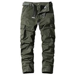 Digralne Cargohose Herren Baumwolle Arbeitshose für Mann Vintage Outdoor Hosen Für Herren Combat Tactical Hose mit vielen Taschen Rangerhose Herren für Camping Wandern von Digralne