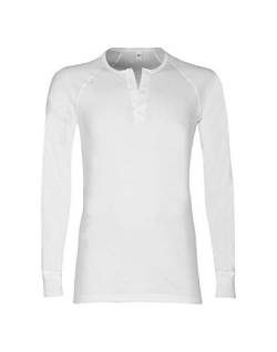 Dilling Baumwoll Langarmshirt für Herren – mit Knopfleiste Weiß M von Dilling