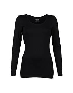 Dilling Bio Baumwolle Langarmshirt für Damen - Basic T-Shirt Schwarz 40 von Dilling