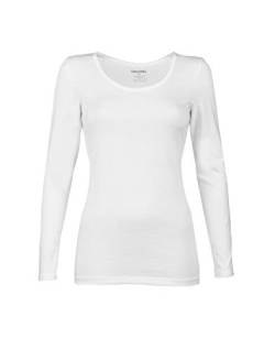 Dilling Bio Baumwolle Langarmshirt für Damen - Basic T-Shirt Weiß 40 von Dilling