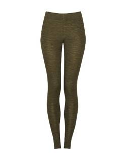 Dilling Damen Leggings aus Merinowolle Dunkelgrün meliert 38 von Dilling