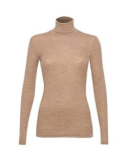 Dilling Damen Rollkragenshirt aus Merinowolle Karamell meliert 40 von Dilling