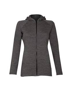 Dilling Frottee Kapuzenjacke für Damen aus 100% Bio-Merinowolle Dunkelgrau Melange 36 von Dilling