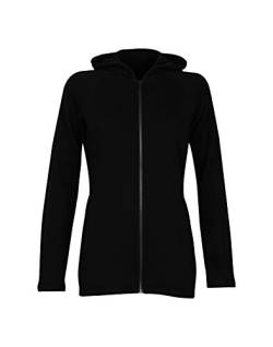 Dilling Frottee Kapuzenjacke für Damen aus 100% Bio-Merinowolle Schwarz 40 von Dilling