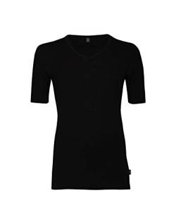 Dilling Halbarmshirt mit V-Ausschnitt für Herren aus 100% Bio-Merinowolle Schwarz XL von Dilling